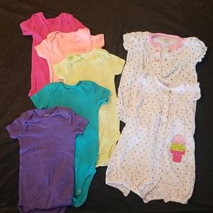 SUMMER BUNDLE! 5 onesies and 2 rompers